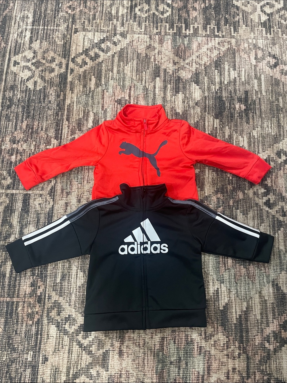 Puma Red Kids Zip Jacket & Adidas Black Kids Zip Jacket - Duo 6 Months
